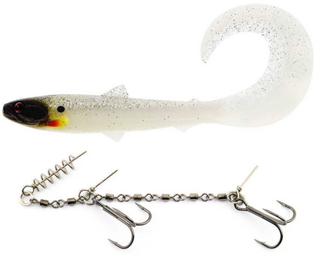Zestaw Guma Westin BullTeez Curltail 27cm | Glow Ghost + Dozbrojka Vis Vangen