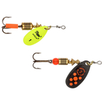 .Zestaw MEPPS AGLIA FLUO #1 seledynowa 3.5g + MEPPS BLACK FURY #2 czarny / czerwone kropki 4.5g