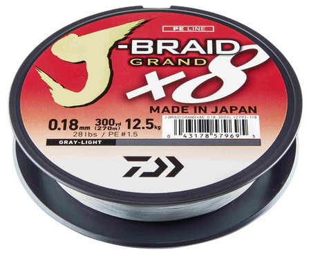 Plecionka Daiwa J-Braid Grand X8 0.22mm | 135m | Gray-Light