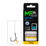 Przypony do methody Mikado MF14 z gumką - hak z zadziorem nr 14 / plecionka: 0.12mm / 10cm / 8szt.