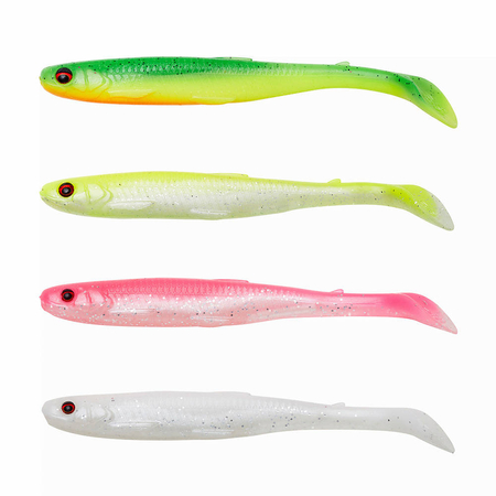 Zestaw gum Savage Gear Slender Scoop Shad 13cm | Dark Water Mix | 4szt