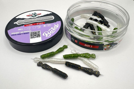 Guma Great Fish GF2 Baby Leech 3,3cm | MIX3 | bezzapachowy | 21 szt.