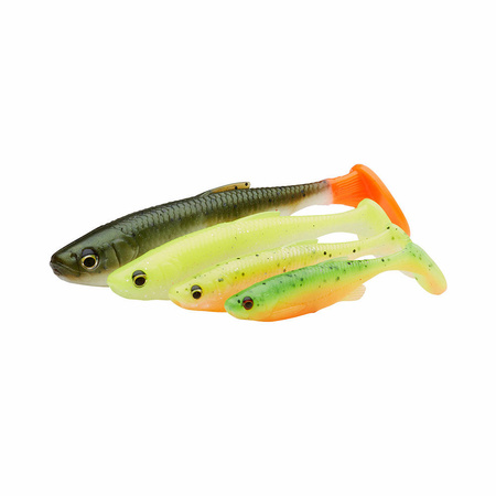Zestaw gum Savage Gear Fat Minnow T-Tail 7,5cm | Dark Water Mix | 5 szt.