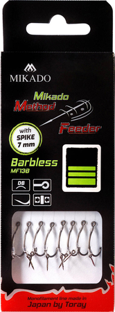 Przypony do methody Mikado z igłą - haczyk bezzadziorowy: 8 / żyłka: 0.23 mm - 8szt.