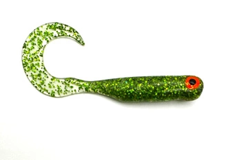 Przynęta Great Fish GF1 Twister - 4.9cm - 0.9g - Glitter Green - Rybny - 10szt.