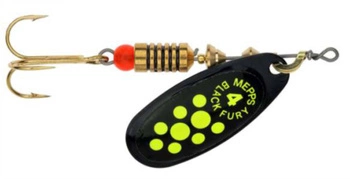 Obrotówka Mepps Black Fury #4 | 8g | Czarny/Seledynowe Kropki