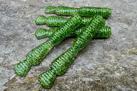 Guma Great Fish GF2 Leech 6cm | Glitter Green | bezzapachowy | 10 szt.