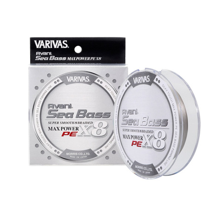 Plecionka Varivas Sea Bass Max Power X8 Premium | 0.8 PE | 16,7lb | srebrny | 150m
