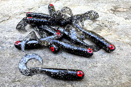 Guma Great Fish GF1 Twister 4,9cm | Glitter Graphite | bezzapachowy | 10 szt.