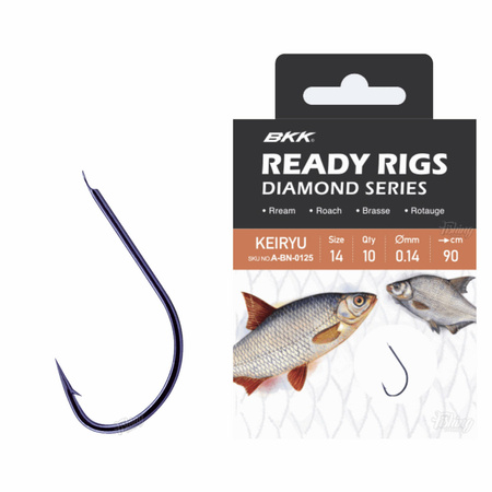 Haczyki z przyponem BKK Keiryu BN | #10 | Ø 0.14mm | 70cm