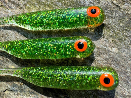 Guma Great Fish GF1 4,9cm | Glitter Green | krewetkowy | 10 szt.