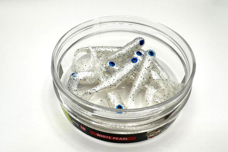 Guma Great Fish GF1 Twister 4,9cm | White Pearl | krewetkowy | 10 szt.