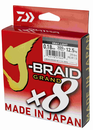 Plecionka Daiwa J-Braid Grand X8 0.22mm | 135m | Gray-Light