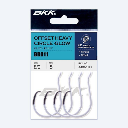 Haczyki sumowe BKK Offset Heavy Circle Glow | #5/0 | 6 szt.