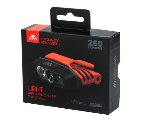 Latarka czołowa Mikado z Klipsem Uniwersalnym - 260 LUM + Czujnik ruchu