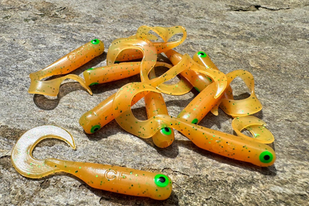 Guma Great Fish GF1 Twister 4,9cm | Curry | bezzapachowy | 10 szt. | Dżejsiok Special Edition