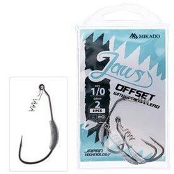 Haczyki Mikado ofsetowe obciążeniem Jaws Nr 3/0 5g - 3szt.