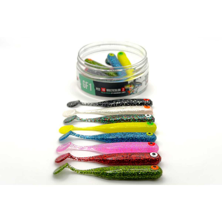 Guma Great Fish GF1 Ripper 7cm | Multicolor II | Bezzapachowy | 16 szt.