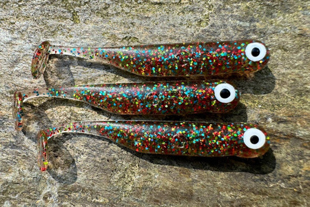 Guma Great Fish GF1 4,9cm | Glitter Colorful | krewetkowy | 10 szt.