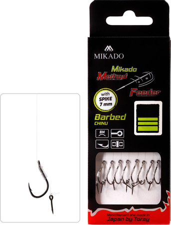 Przypony do methody Mikado z igłą - hak zadziorem nr 14 / żyłka: 0.20mm/10cm - 8szt.