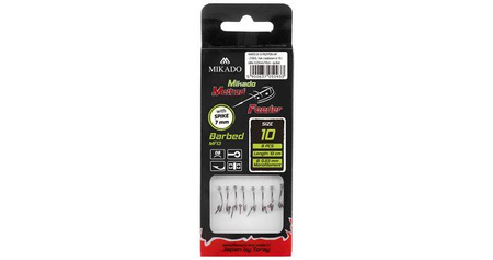 Przypony do methody Mikado z igłą - hak z zadziorem nr 12 / żyłka: 0.18mm/10cm - 8szt.