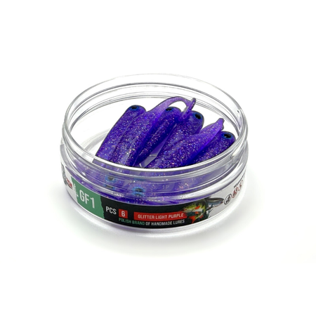 Guma Great Fish GF1 Ripper 7cm | Glitter Light Purple | Krewetkowy | 6 szt.