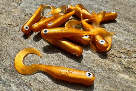 Guma Great Fish GF1 Twister 4,9cm | Gold | bezzapachowy | 10 szt.