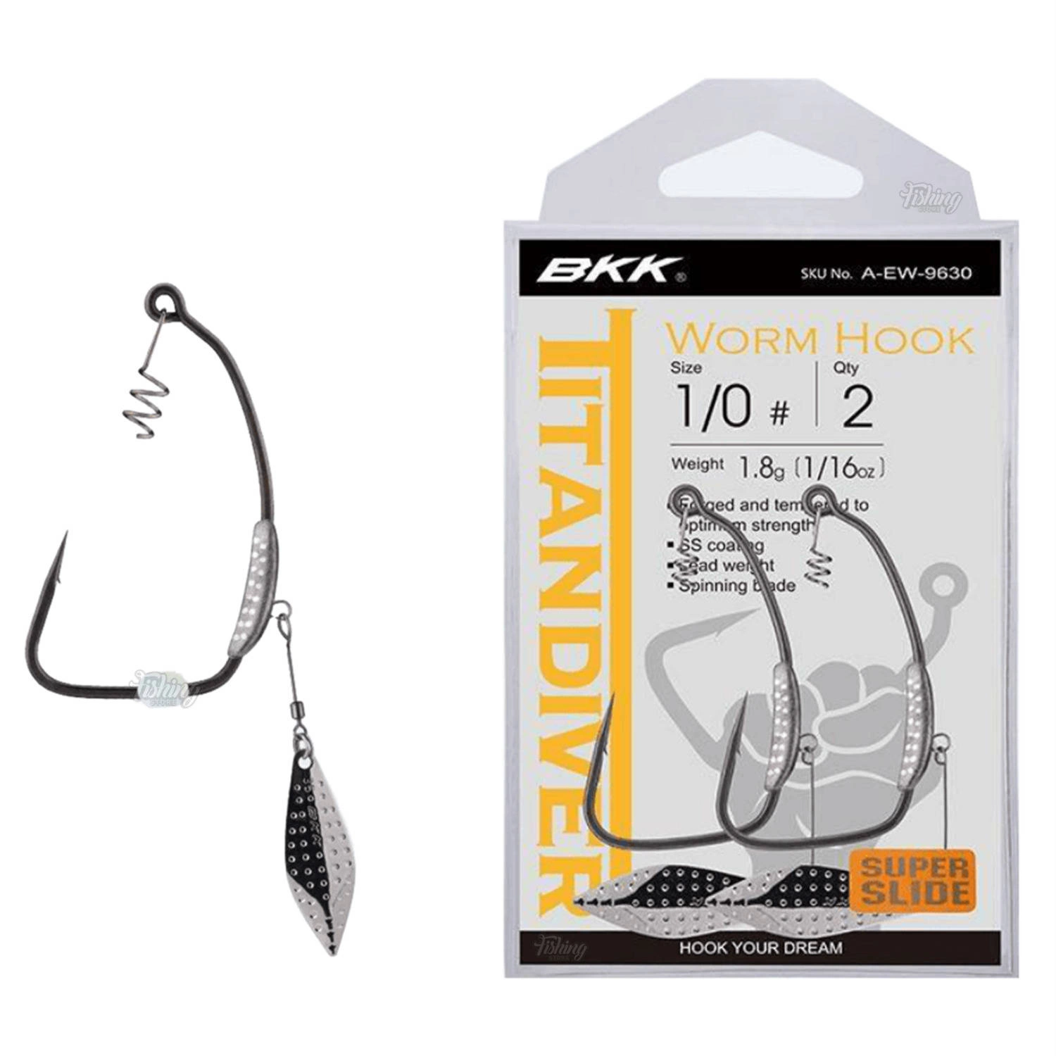 Haczyki offsetowe z obciążeniem BKK Titan Diver | #1/0 | 1,8g | 2 szt.