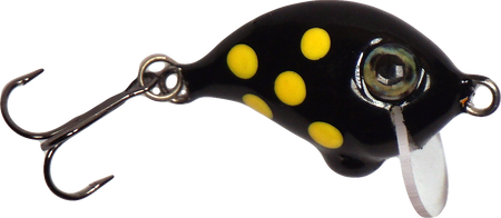 Wobler A.J Lures Żniwiarz 2.5cm - tonący - Czarny w Żółte Kropki