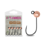 Główka jigowa wolframowa Delphin T-AREA BL / 4.6mm / 0.9g / #6 / 5 szt. - miedziana
