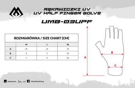 Rekawiczki Mikado z filtrem UPF- rozm. L
