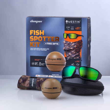 Echosonda Deeper CHIRP+ 2 w zestawie z okularami polaryzacyjnymi firmy Westin oraz kominem Deeper GRATIS!!!