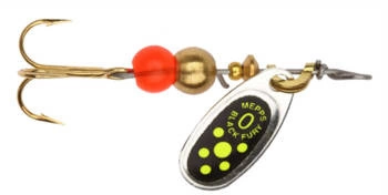 Obrotówka MEPPS BLACK FURY #0 srebrny / seledynowe kropki 2g