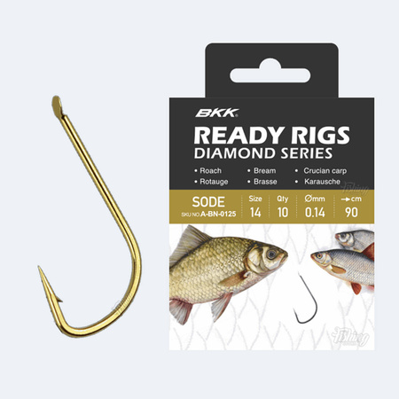 Haczyki z przyponem BKK Sode GD | #12 | Ø 0.12mm | 70cm