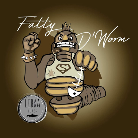 Przynęta Libra Lures Fatty D'Worm 7.5cm | 038 - Brown | kryl | 8 szt.