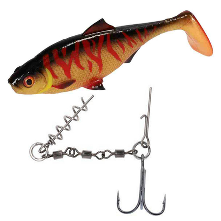 Zestaw guma Mikado MFT Roach 12cmgold Roach + Dozbrojka Mikado Evo Stinger