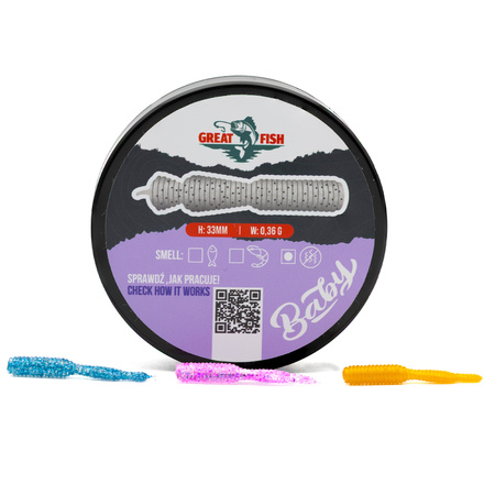Guma Great Fish GF2 Baby Leech 3,3cm | Mix1 | bezzapachowy | 21 szt.