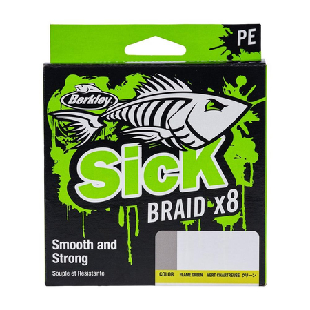 Plecionka Berkley Sick Braid 8 Flame Green 0.14mm | 16.5kg | 150m