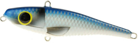 Wobler z Basoni Vertical 8cm - 17g - niebiesko-biały