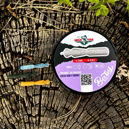 Guma Great Fish GF2 Baby Leech 3,3cm | Dżejsiok Special Edition | krewetkowy | 21 szt.