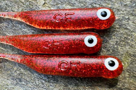 Guma Great Fish GF1 4,9cm | Glitter Red | bezzapachowy | 10 szt.