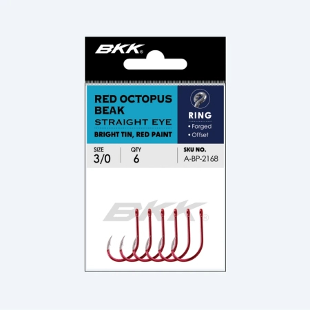 Haczyki BKK OCTOPUS BEAK RED Straight Eye | #4/0 | 5 szt.