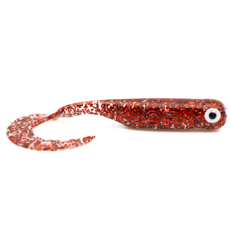 Guma Great Fish GF1 Twister 4,9cm | Glitter Red | bezzapachowy | 10 szt.