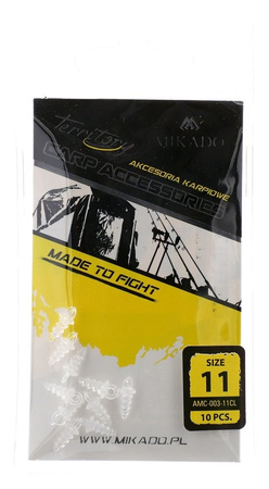 Wkręty do kulek plastikowe 11 mm Mikado - transparentny - 10szt.