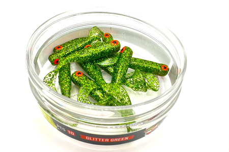 Guma Great Fish GF1 Twister 4,9cm | Glitter Green | rybny | 10 szt.