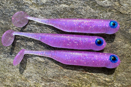 Guma Great Fish GF1 4,9cm | Glitter Light Purple | krewetkowy | 10 szt.
