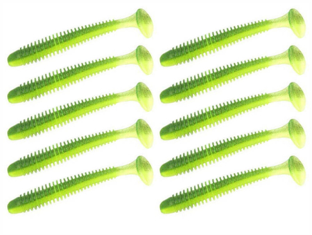 Guma Keitech Swing Impact 2.5" | 6,35cm |  LT#62 Chart Lime Shad | 10 szt.