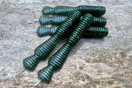 Guma Great Fish GF2 Leech 6cm | Magic Green | krewetkowy | 10 szt. | Dżejsiok Special Edition