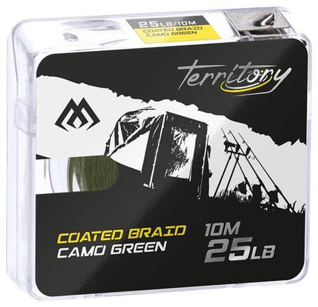 Plecionka przyponowa w otulinie Mikado Coated Braid Green| 25lb| 10m 