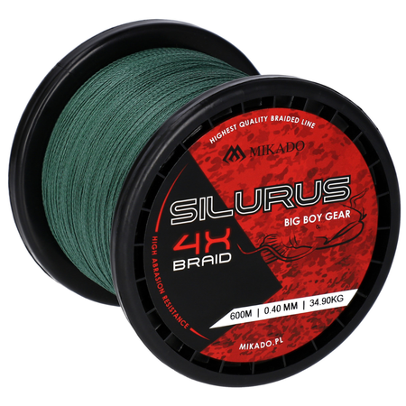 Plecionka Mikado SILURUS 4 X BRAID 0,35mm | 33,40kg | 600m| zielona